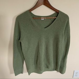 GAP Green Textured V-neck Sweater
